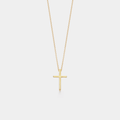 Dainty Cross Charm Pendant Necklace in 925 Sterling Silver: Gold