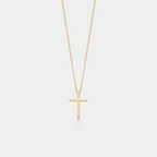 Dainty Cross Charm Pendant Necklace in 925 Sterling Silver: Gold