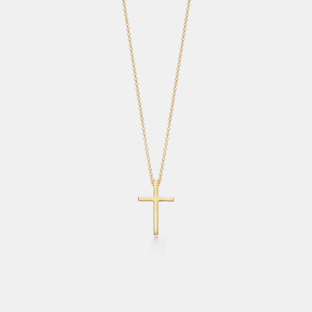 Dainty Cross Charm Pendant Necklace in 925 Sterling Silver: Gold