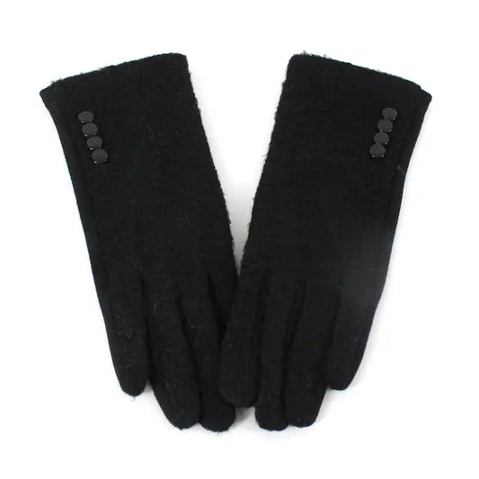 Pretty Persuasion Black Fleece Button Glove