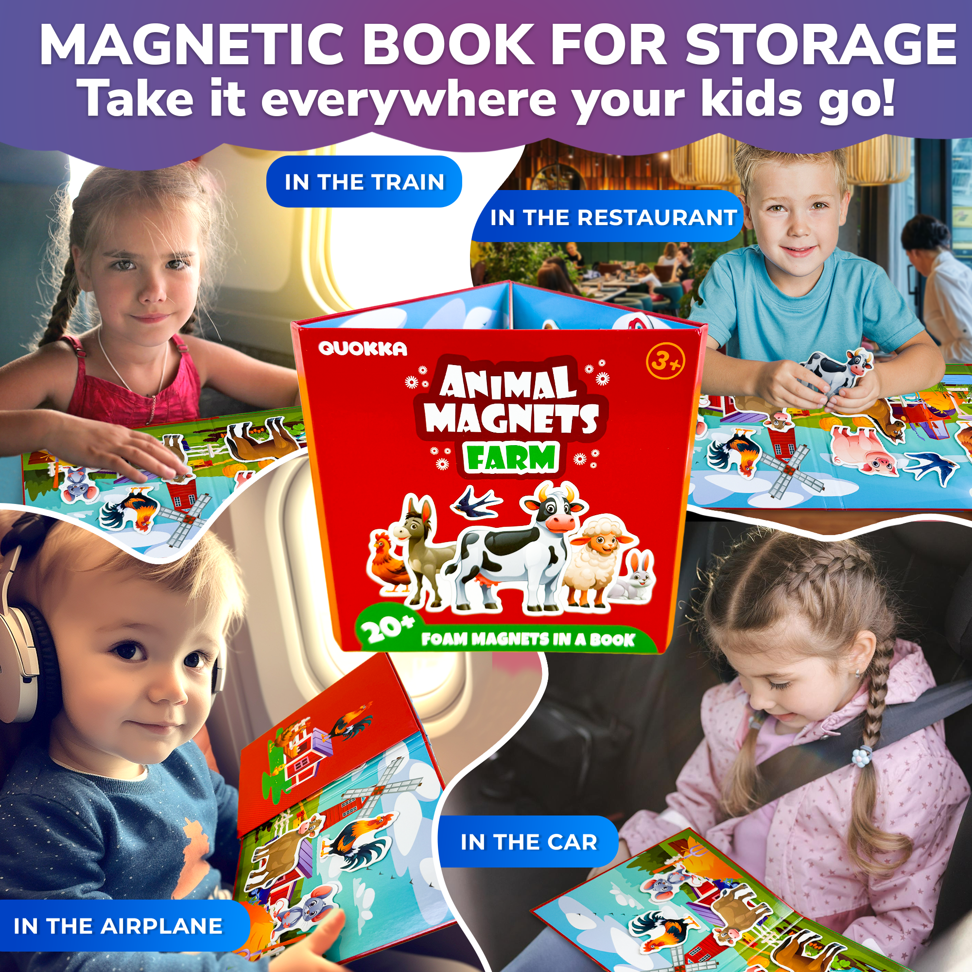 Quokka Travel Magnetic Book Farm Animals