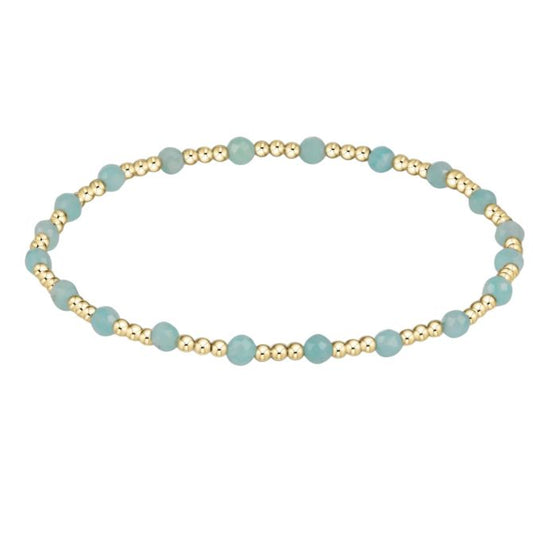 enewton | Gold Sincerity Pattern 3mm Bead Bracelet | Amazonite