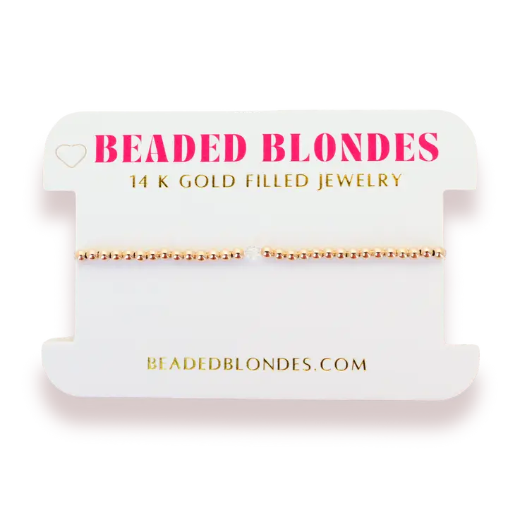 Beaded Blondes | April Crystal Birthstone Bracelet | Standard 6.75