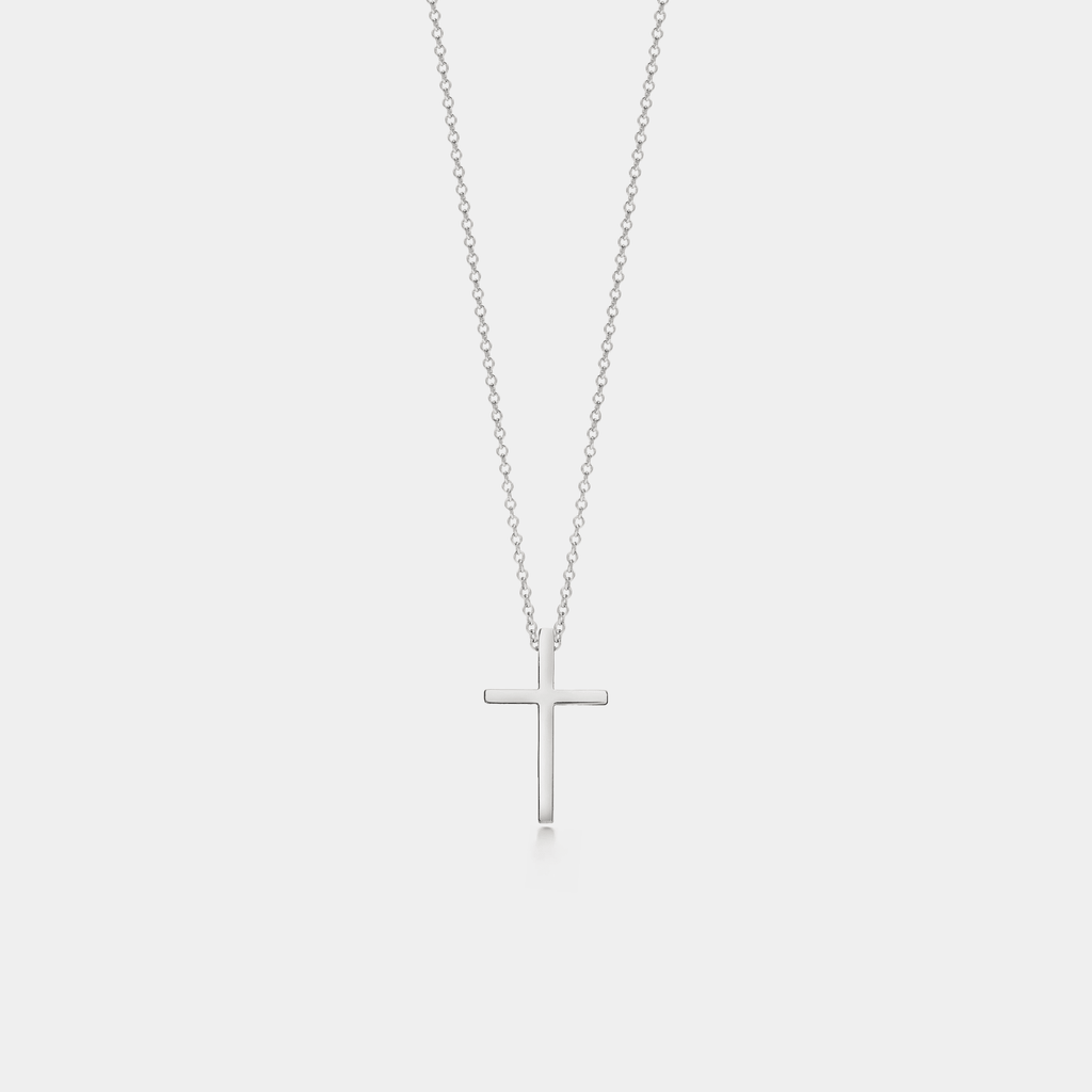 Dainty Cross Charm Pendant Necklace in 925 Sterling Silver: Gold