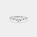 Moissanite Chevron V Engagement Ring in 925 Sterling Silver: 6 1/2 US/CA