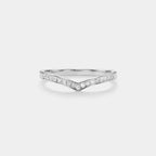 Moissanite Chevron V Engagement Ring in 925 Sterling Silver: 6 1/2 US/CA