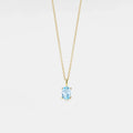 Oval Cut Blue Topaz Pendant Necklace in 925 Sterling Silver: Gold
