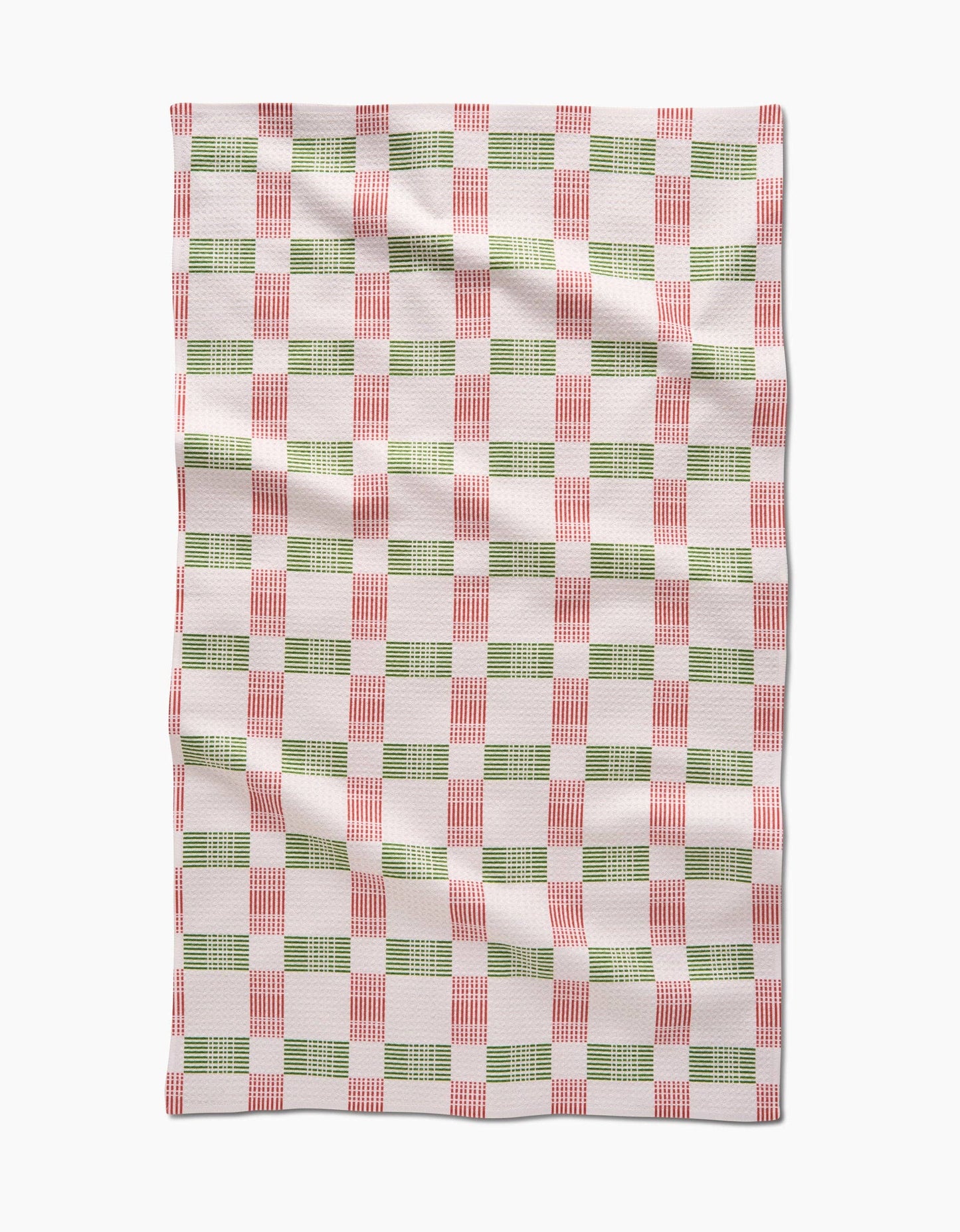 Geometry Be Merry Plaid Tea Towel