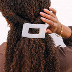 Flat Rectangle Hair Clip | Medium | Coconut White