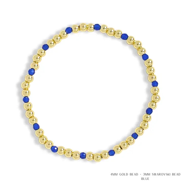 Savvy Bling | Bracelet | Gold Filled & Swarovski Crystal Beaded | 4mm/3mm