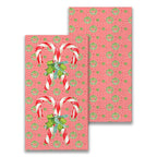 French Graffiti Candy Canes with Greens Guest Towel
