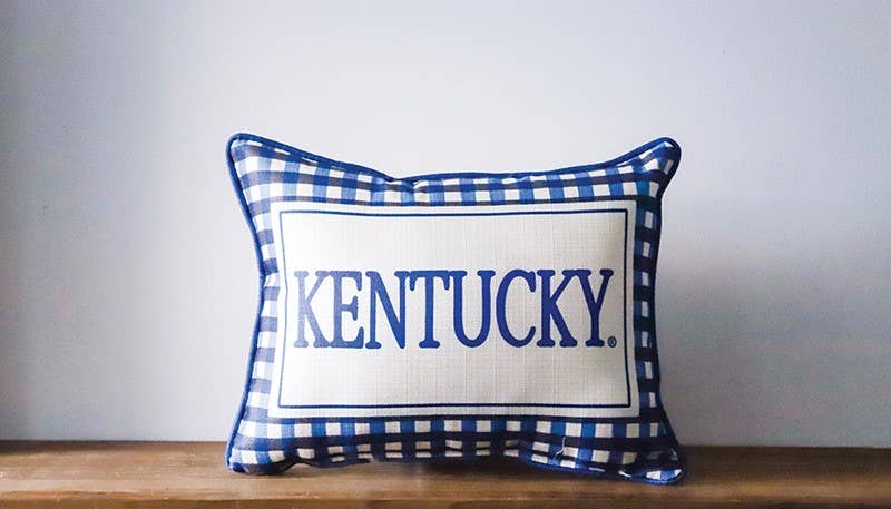 Little Birdie Home | Kentucky Triple Gingham Piped Pillow