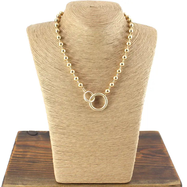 Pretty Persuasion Gold Double Ring Necklace