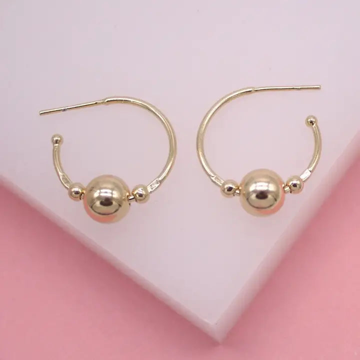 MIA Jewelry | Earrings | 18k Golf Filled Round Bead Hoops