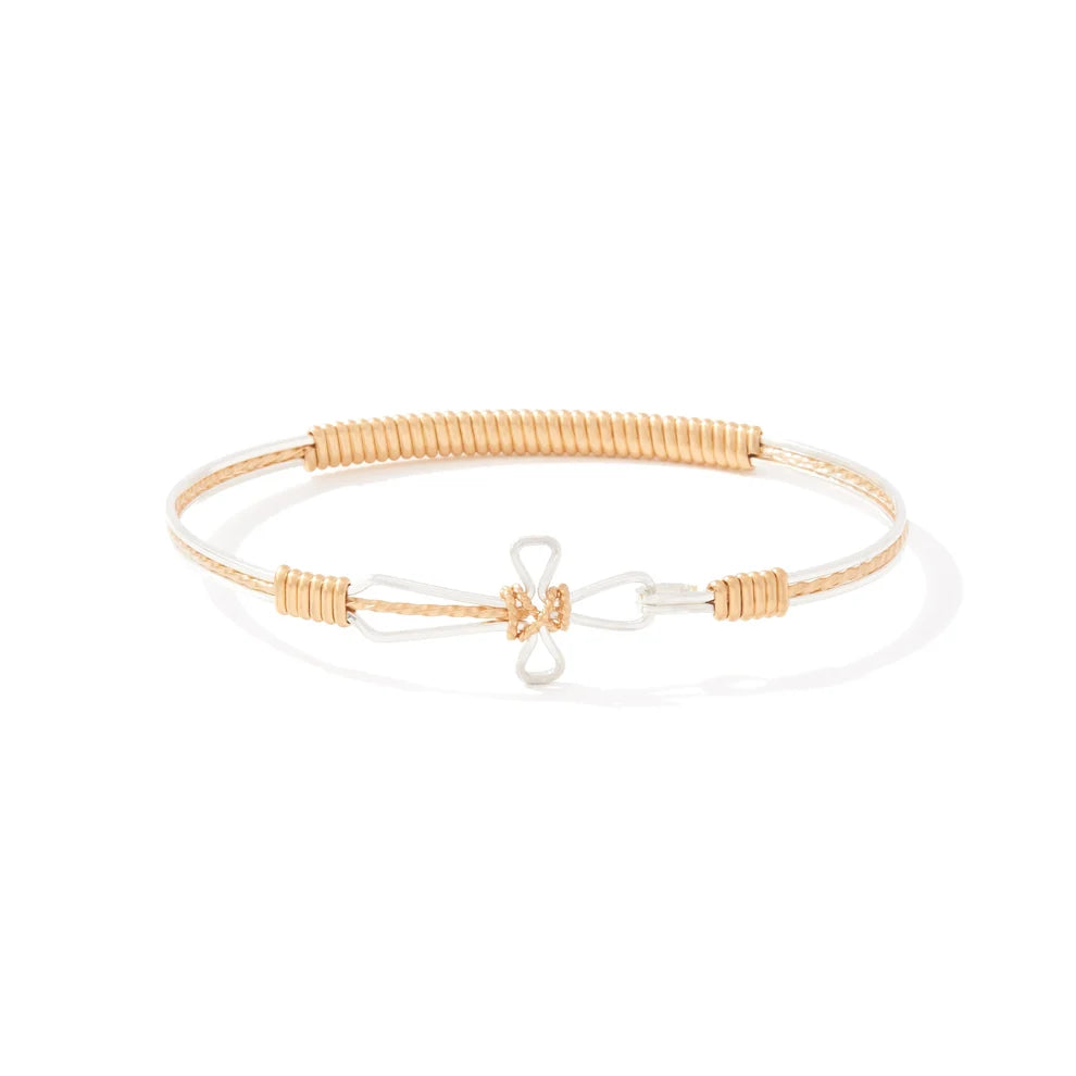 Ronaldo Jewelry | Believe Bracelet | Sterling Silver w/14K Gold Artist Wire | Size 8