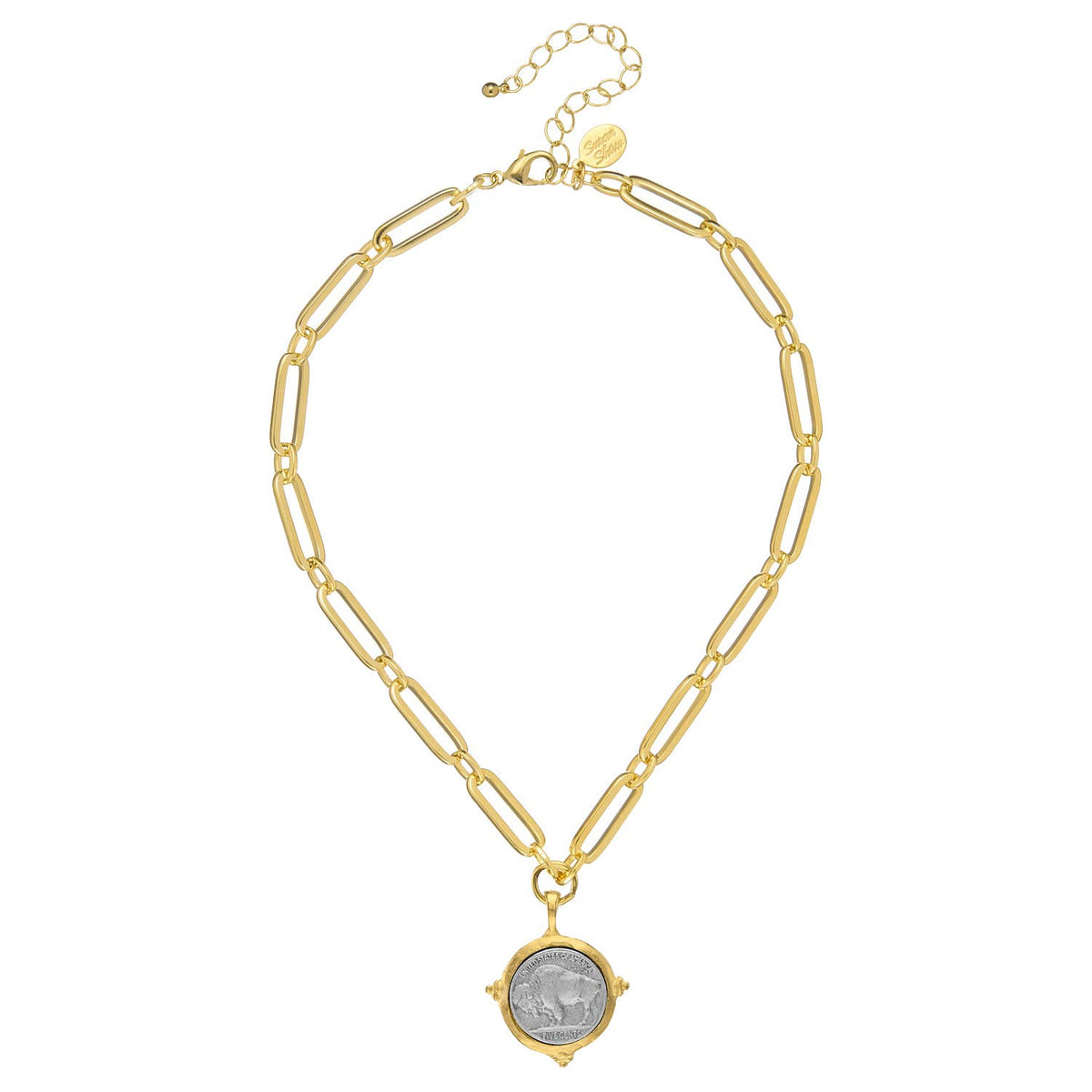 Susan Shaw | Necklace | Buffalo Nickel on Mixed Link