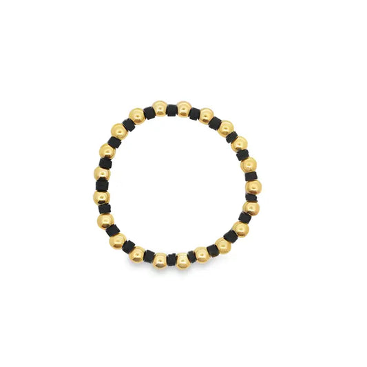 MIA Jewelry 5mm Gold Colorful Beaded Bracelet | Black
