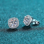 Perimade & Co | Four-Prong Moissanite Stud Earrings | Sterling Silver: 1.0 ct