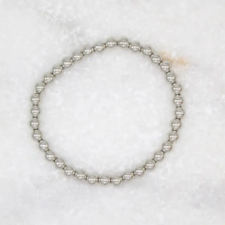 MIA Jewelry 5mm Silver Beaded Bracelet