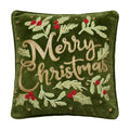 Merry Christmas Embroidered Pillow
