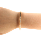 Beaded Blonde | 4MM Gold Beaded Bracelet | Standard 6.75 inch
