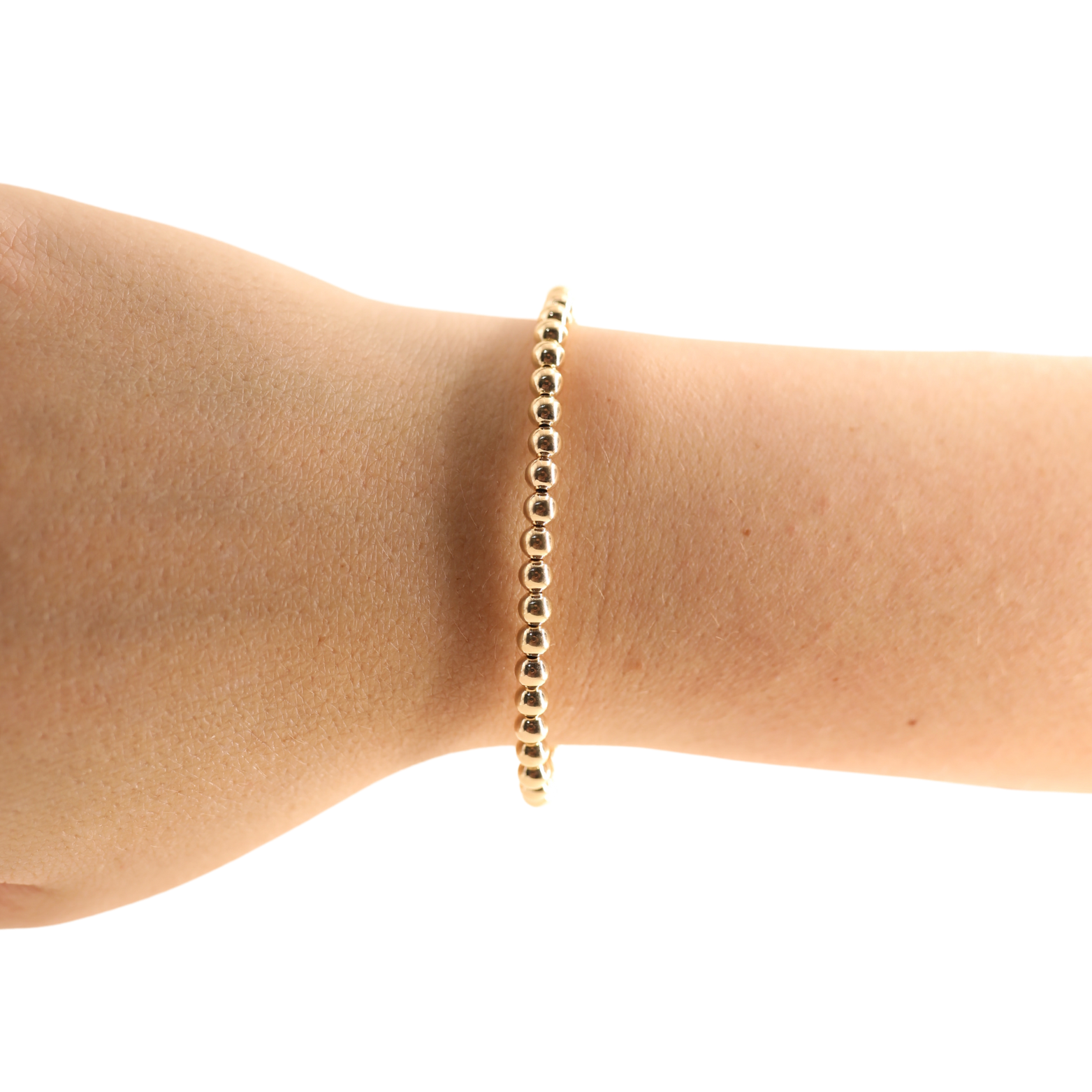 Beaded Blonde | 4MM Gold Beaded Bracelet | Standard 6.75 inch
