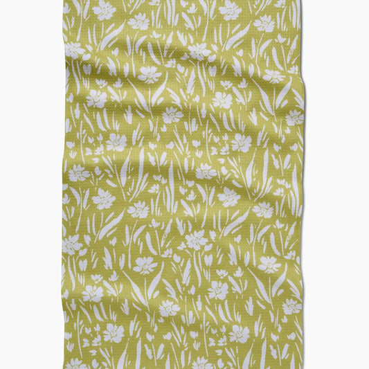 Geometry Field of Wildflowers Tea Towel