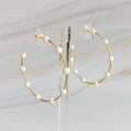 Ellison + Young | Earrings | White Dot Gold Hoop