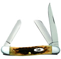 Case Knife | Amber Bone Peach Seed Jig | Medim Stockman CS | 00039