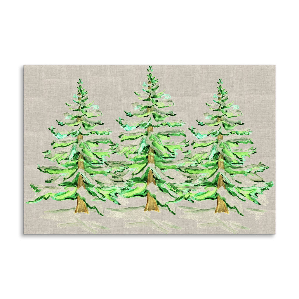 French Graffiti Wintery Trees Natural Paper Placemats