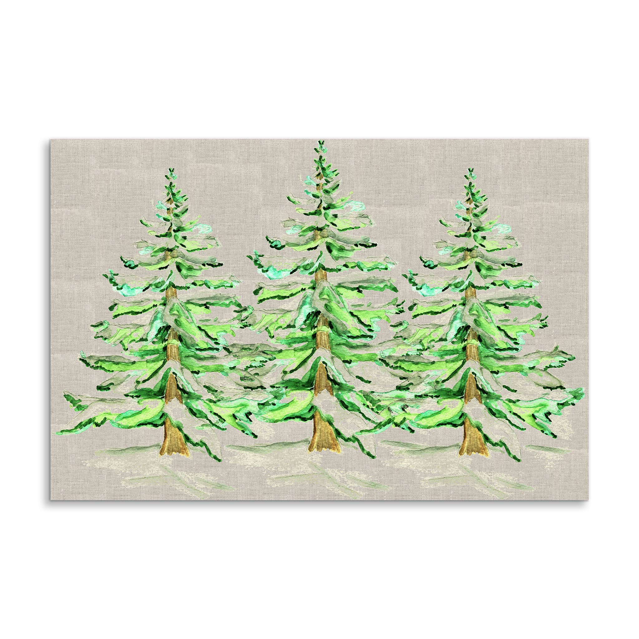 French Graffiti Wintery Trees Natural Paper Placemats