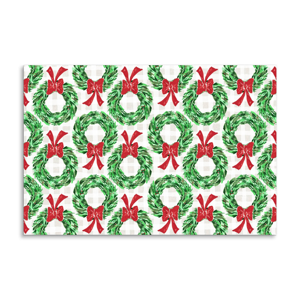 French Graffiti Christmas Wreath Paper Placemats