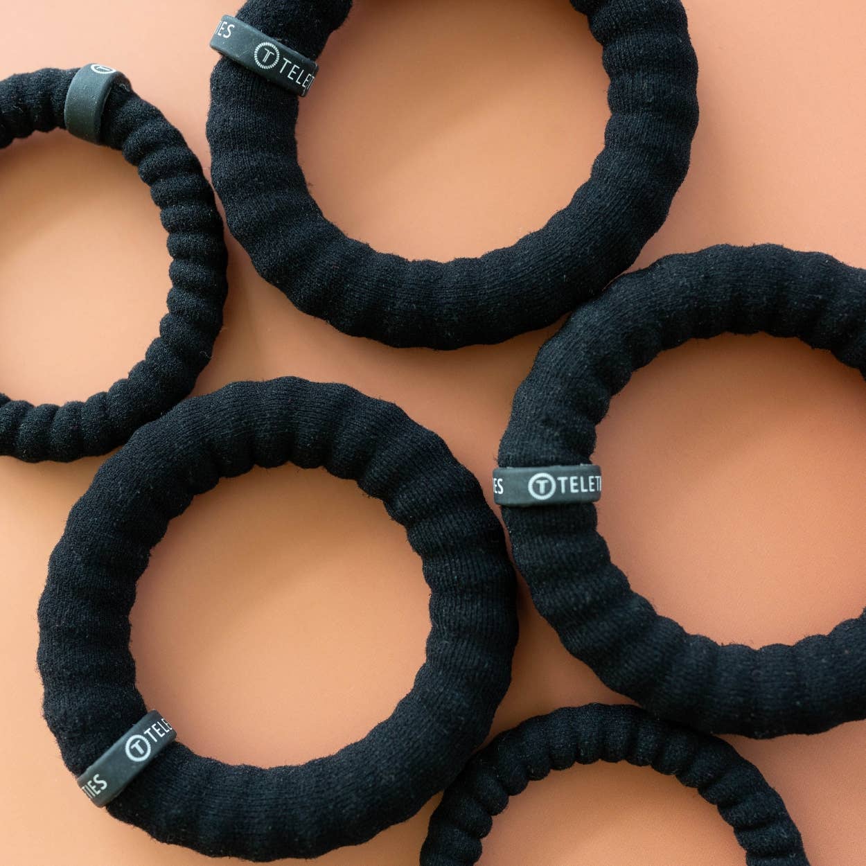 Teleties Nylon Hair Ties | Small | Jet Black