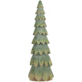 Boston International 16.5" Tall Carved Weathered Green Tree Christmas