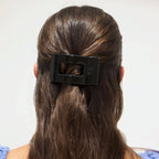 Teleties | Flat Rectangle Hair Clip | Small | Jet Black