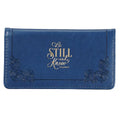 Christian Art Gifts | Checkbook Wallet | Navy Be Still Ps. 46:10