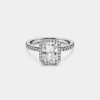 Princess Emerald Cut Moissanite Ring in 925 Sterling Silver: 1.0 ct / 6 1/2 US/CA / A