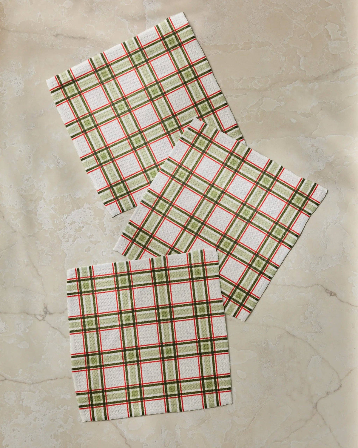 Geometry | Dishcloth Set | Stocking Plaid