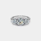 Round Moissanite Engagement Ring in 925 Sterling Silver: 7 1/3 US/CA