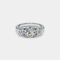 Round Moissanite Engagement Ring in 925 Sterling Silver: 6 1/2 US/CA