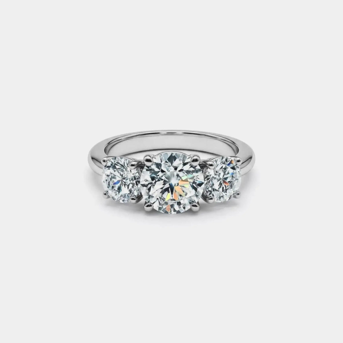 Round Moissanite Engagement Ring in 925 Sterling Silver: 6 1/2 US/CA