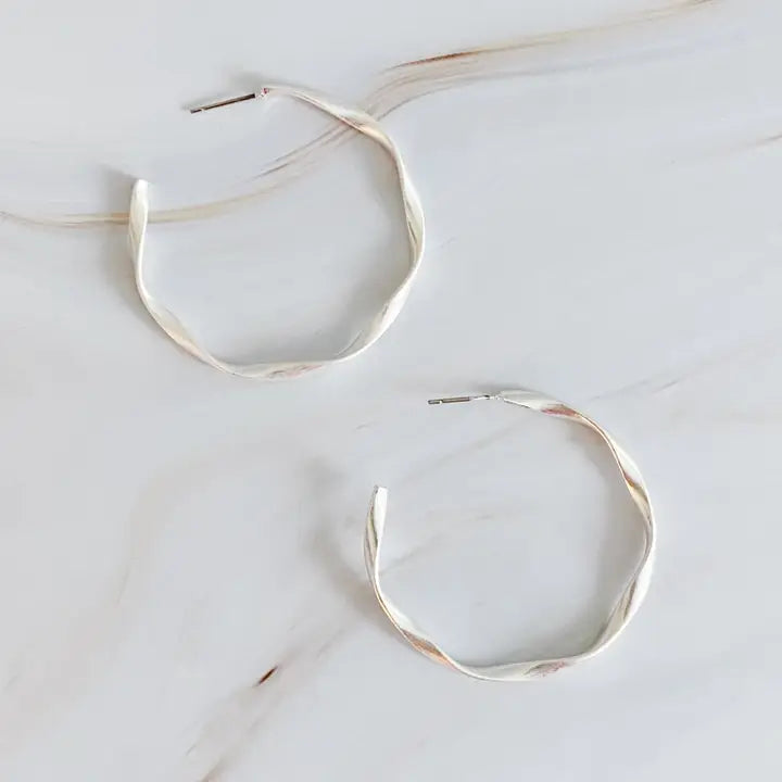 Ellison + Young | Earrings | Silver Twisted Hoop