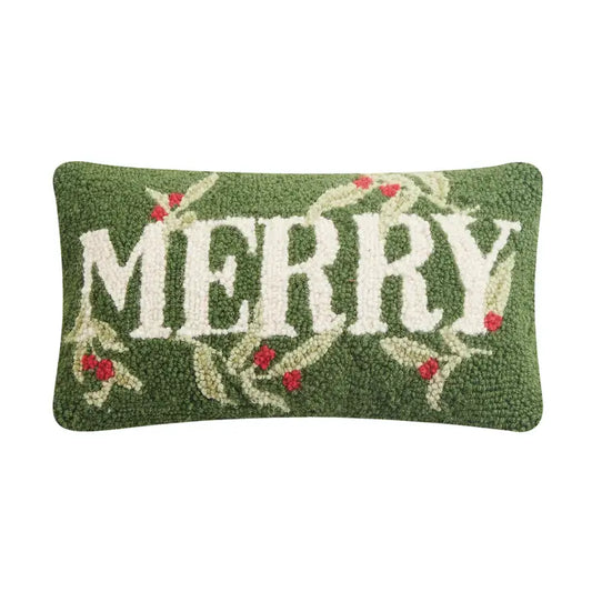 Peking Handicraft Holiday Merry Hook Pillow