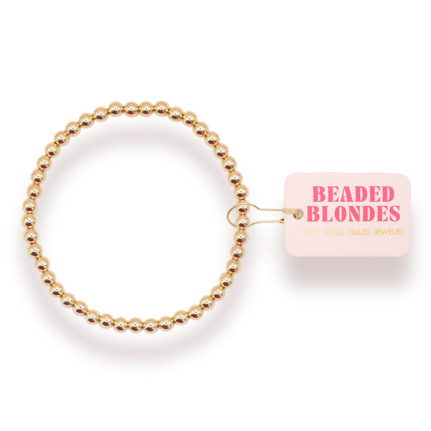 Beaded Blonde | 4MM Gold Beaded Bracelet | Standard 6.75 inch