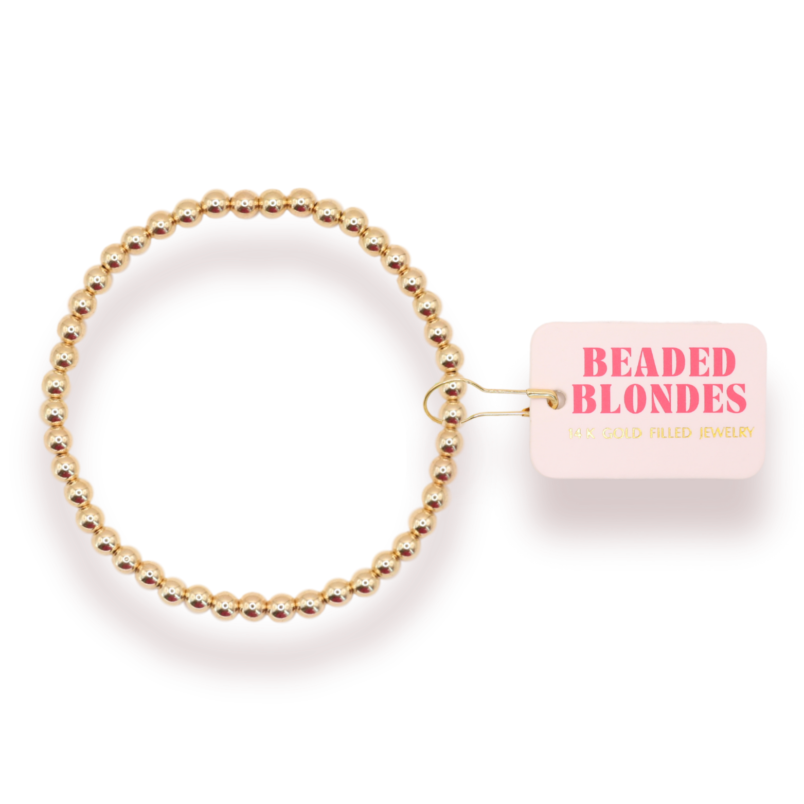 Beaded Blonde | 4MM Gold Beaded Bracelet | Standard 6.75 inch