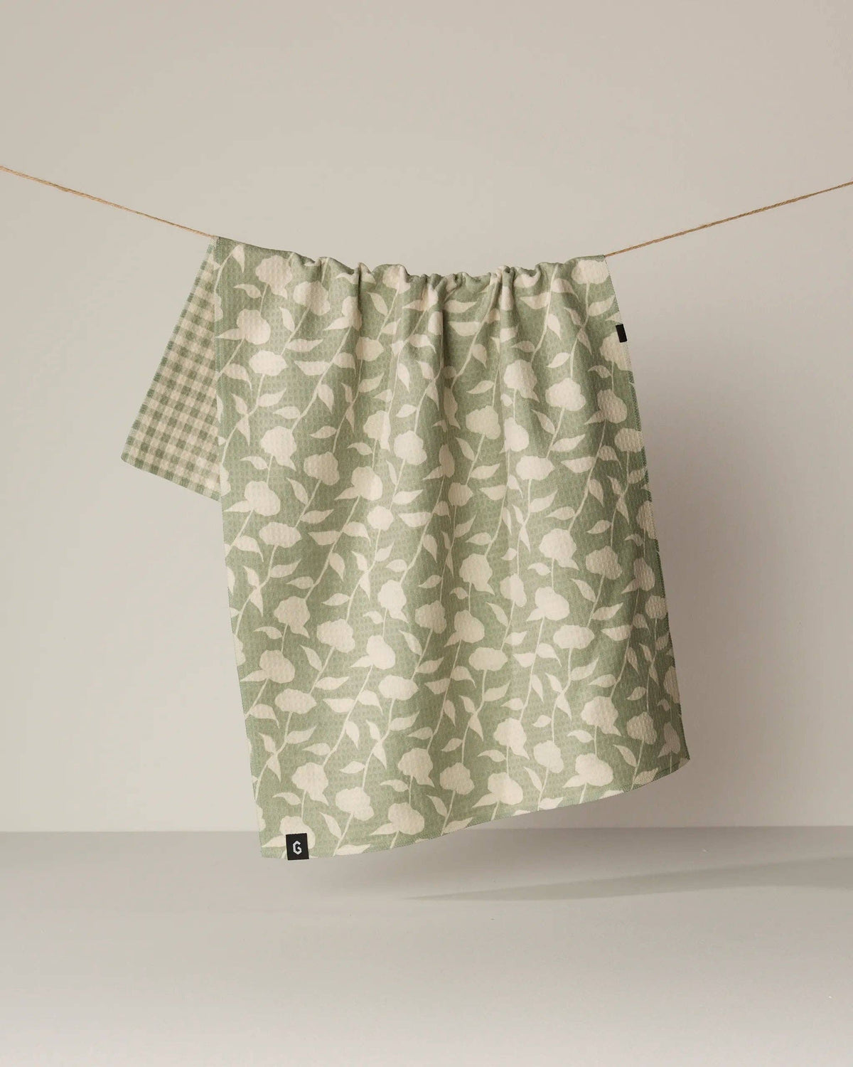 Geometry | Luxe Tea Towel | Sage Blossom