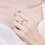 Princess Cut Moissanite Pave Ring in 925 Sterling Silver: 2.0 ct / 8 1/4 US/CA