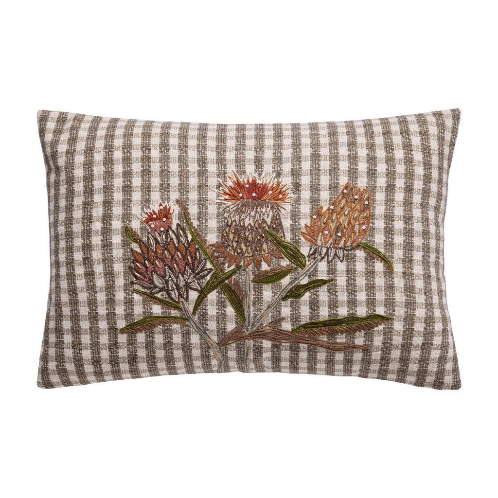 Harvest Flower Embroidered Pillow