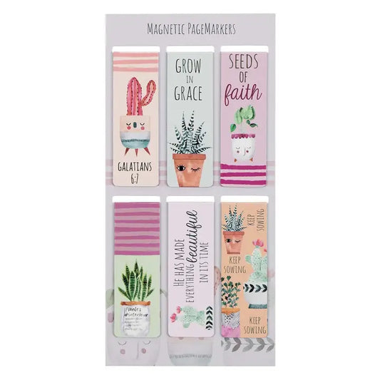 Christian Art Gifts Magnetic Bookmark Set Grow in Grace