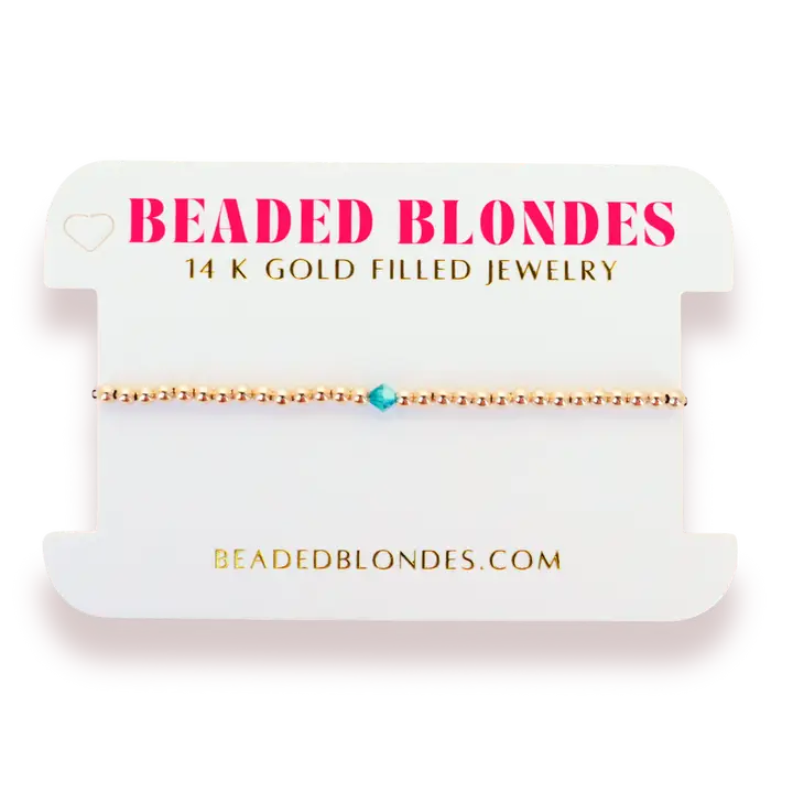 Beaded Blondes | December Zicron Birthstone Bracelet | Standard 6.75